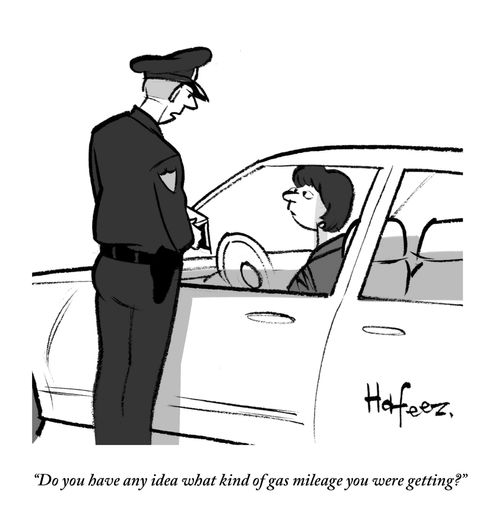 "Do you have any idea what kind of gas mileage you were getting?"