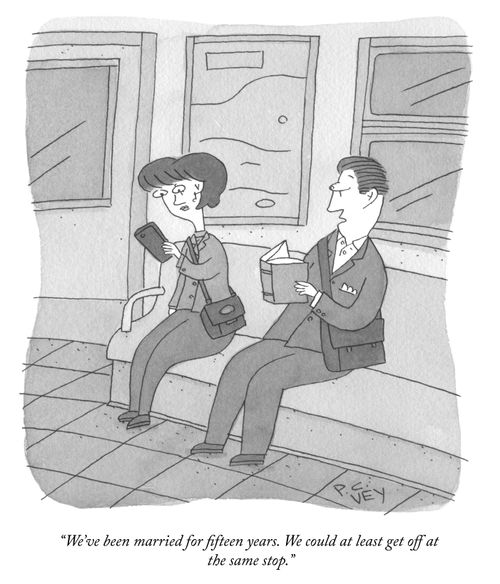 "We've been married for fifteen years. We could at least get off at the same stop."
