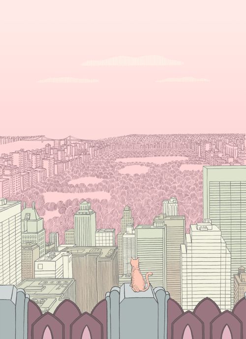 Manhattan Cat atop the The Rock