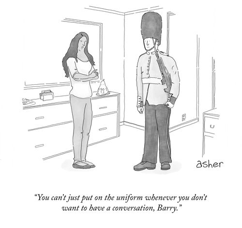"You can't just put on the uniform whenever you don't want to have a conversation, Barry."