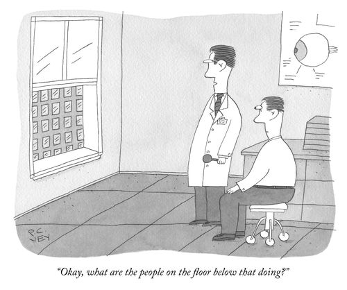 "Okay, what are the people on the floor below that doing?"