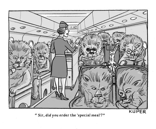 "Sir, did you order the 'special meal'?"