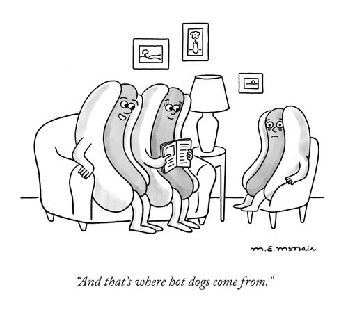 "And that's where hot dogs come from."