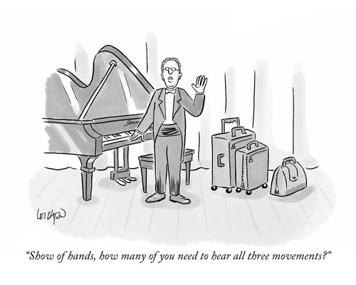"Show of hands, how many of you need to hear all three movements?"