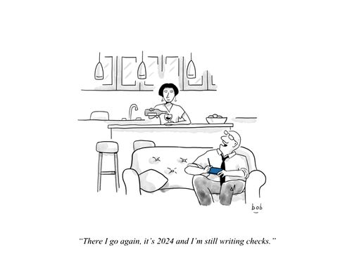 "There I go again, it's 2024 and I'm still writing checks."