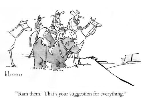 "'Ram them.' That's your suggestion for everything."