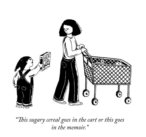 "This sugary cereal goes in the cart or this goes in the memoir."