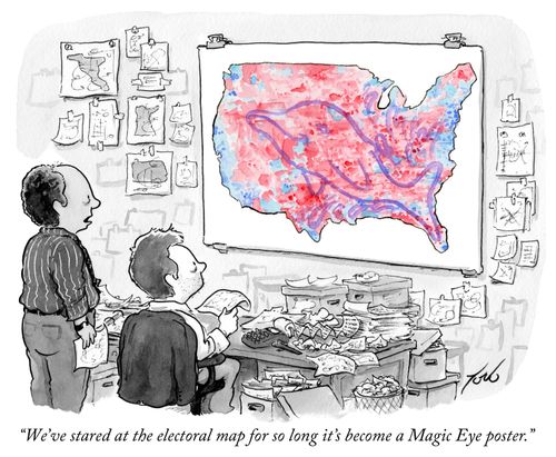 "We've stared at the election map for so long it's become a Magic Eye poster."