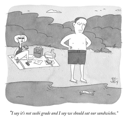 "I say it’s not sushi grade and I say we should eat our sandwiches."