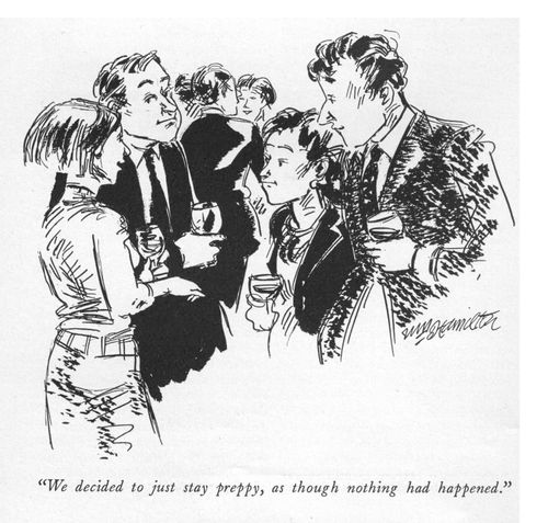"we decided to just stay preppy, as though nothing had happened."