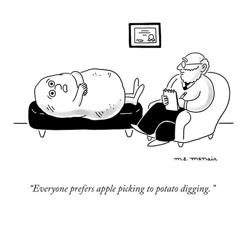 “Everyone prefers apple picking to potato digging.”