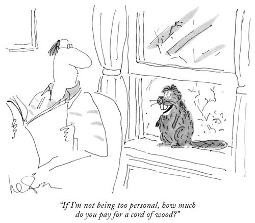 "If I'm not being too personal, how much do you pay for a cord of wood?"