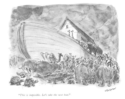 "This is impossible. Let's take the next boat."