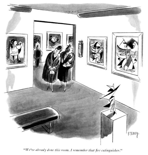 "We've already done this room. I remember that ﬁre extinguisher."