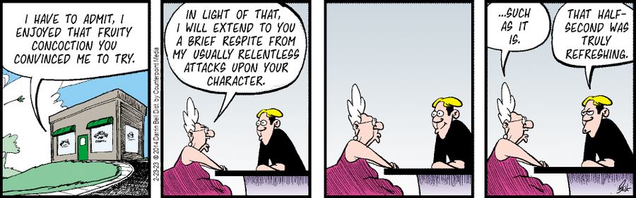 "I have to admit, I enjoyed that fruity concoction you convinced me to try."