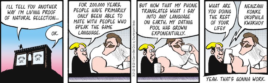 "For 200,000 years people have primarily only been able to mate with peole who speak the same language."