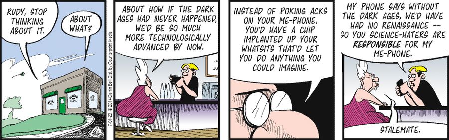 "About how if the dark ages never happened we'd be so much more technologically advanced by now."