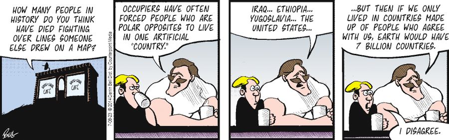 "Occupiers have often forced people who are polar opposites to live in one artificial 'country'."