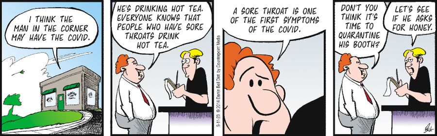 "I think the man in the corner may have the covid."