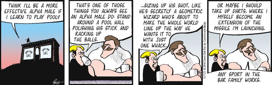 "Think I'll be a more effective alpha male if I learn to play pool?"