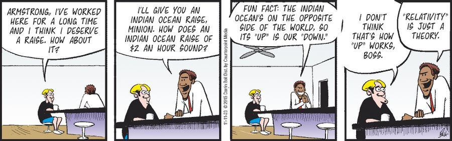 "Armstrong, I've worked here for a long time and I think I deserve a raise. How about it?"