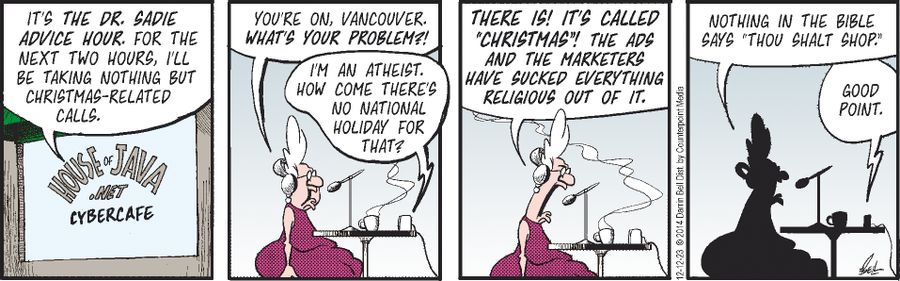 "It's the Dr. Sadie advice hour. For the next two hours, I'll be taking nothing but Christmas-related calls."