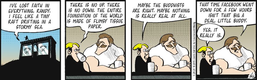 "That time facebook went down for a few hours isn't that big a deal. Little buddy!"