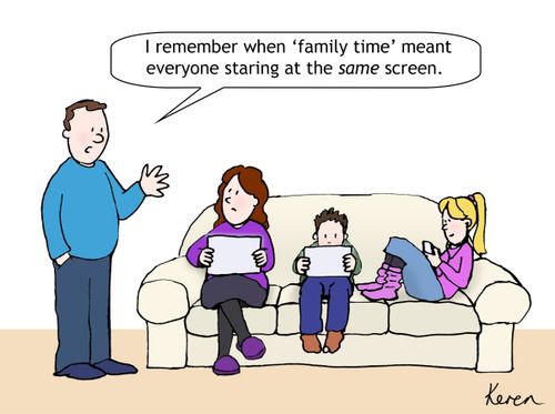 "I remember when 'family time' meant everyone staring at the same screen."