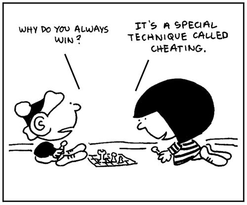 'It's a special technique called cheating.'