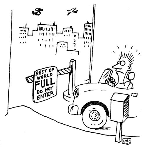 'Rest of world full, do not enter.'