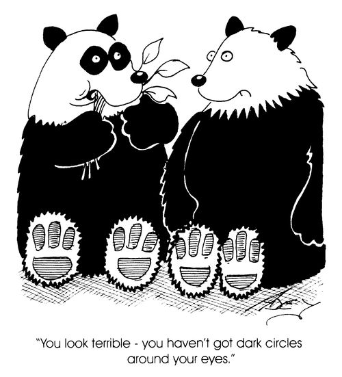 "You look terrible - you haven't got dark cicles around your eyes."