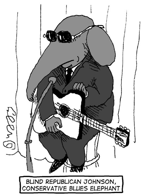 Blind Republican Johnson, Conservative Blues Elephant.
