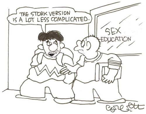 Sex education:  'The stork version is a lot less complicated.'