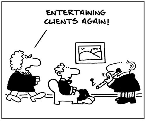'Entertaining clients again.'