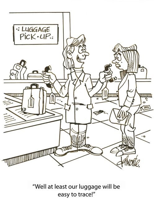 'Well at least our luggage will be easy to trace!'