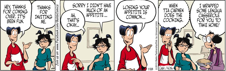 "Losing your appetite is common...when Tia Carmen does the cooking."