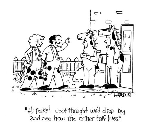 'Hi Folks! Just thought we'd drop by and see how the other half lives.'