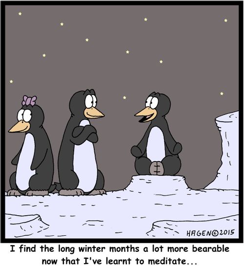 "I find the long winter months a lot more bearable now that I've learnt to meditate..."