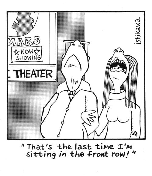 'That's the last time I'm sitting in the front row!'
