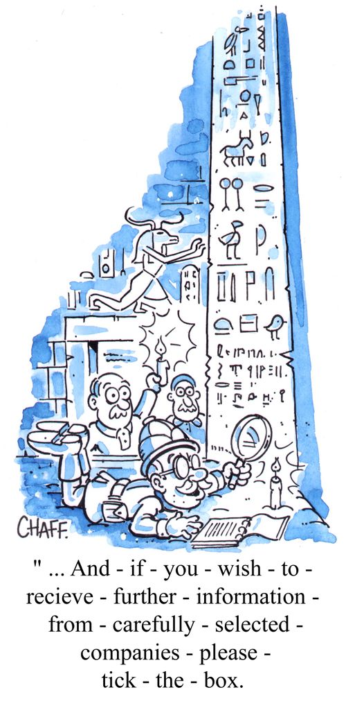 Proviso in hieroglyphics.