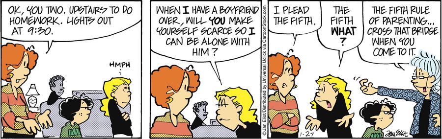 'The fifth rule of parenting. . . cross that bridge when you come to it.'
