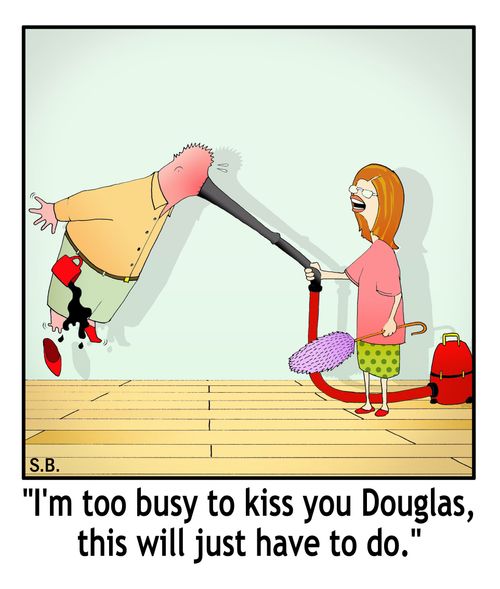 "I'm too busy to kiss you Douglas, this will just have to do."