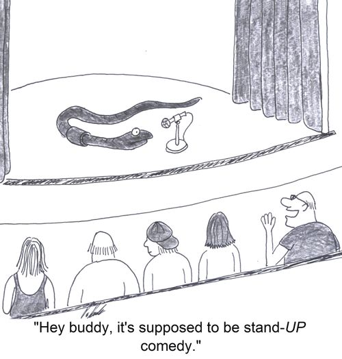 'Hey buddy, it's supposed to be stand-UP comedy.'