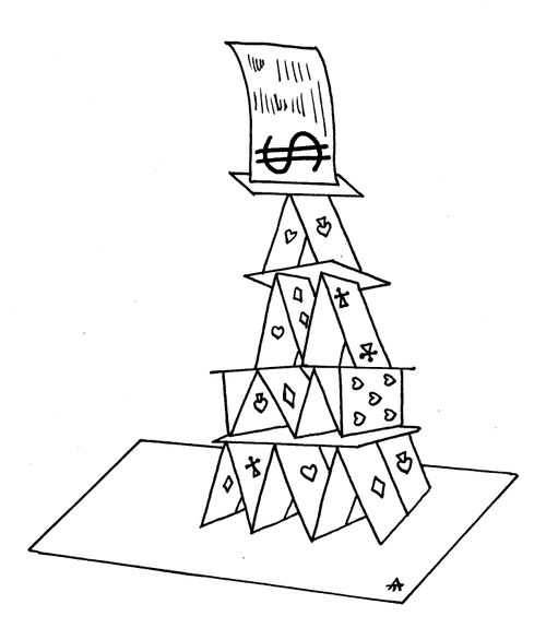 US dollar perched on fragile house of cards.