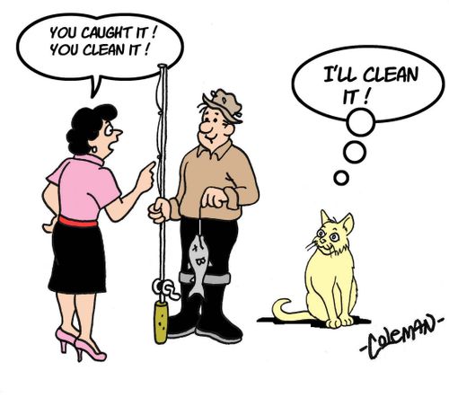 'You caught it! You clean it!'
