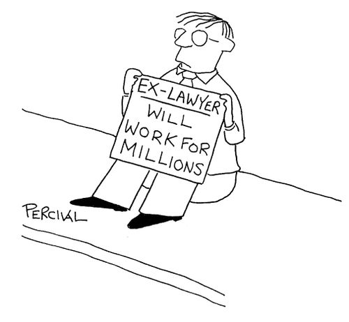 'Ex lawyer, will work for millions.'