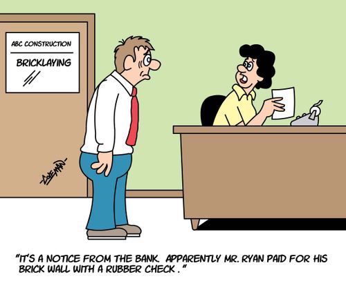 Bricklayer Gets Rubber Check