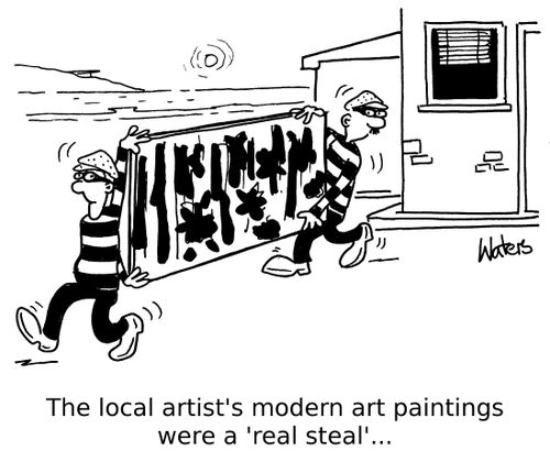 The local artist's modern art paintings were a 'real steal'...