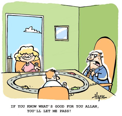 'If you know what's good for you Allan, you'll let me pass!'