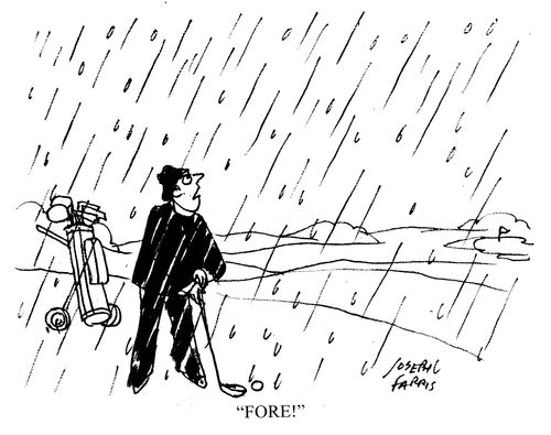 golfer in the rain